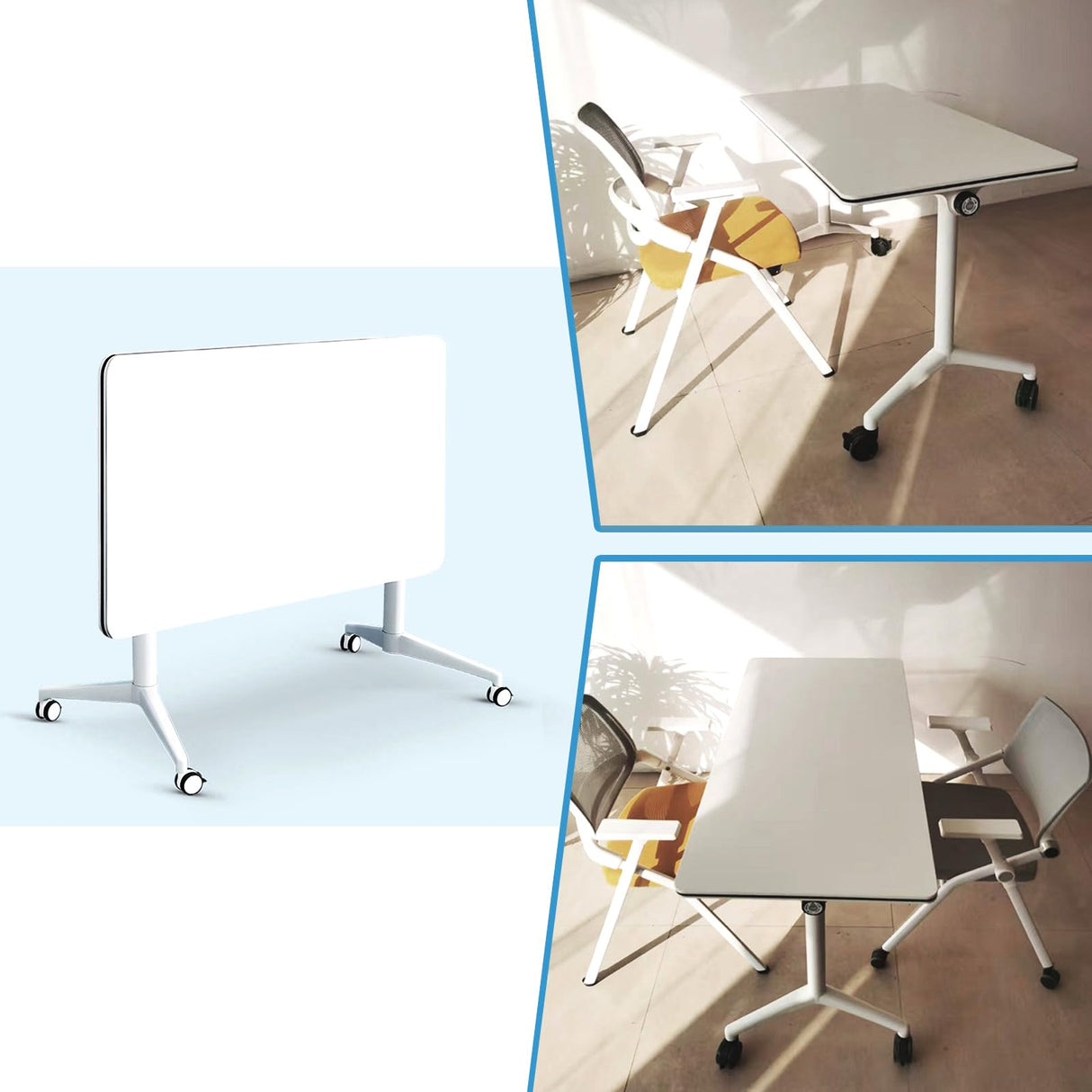 SOIUDNEB 12FT Conference Table, Folding Conference Table Conference Room Tables, Business Style Large Office Meeting Table for Office Conference Room (12ft x 4ft) SOIUDNEB