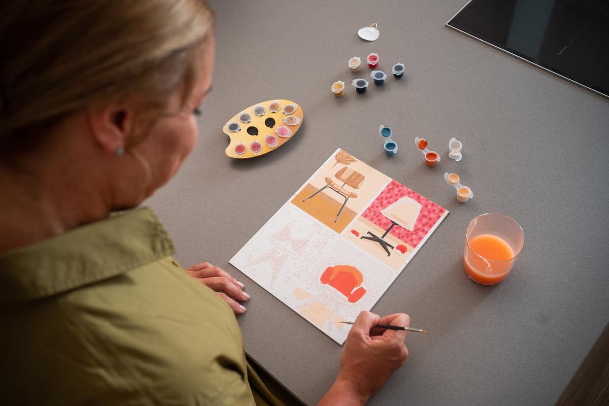 Ravensburger CreArt Eames Take a Seat Paint by Numbers Kit for Adults - Painting Arts and Crafts for Ages 12 and Up Ravensburger