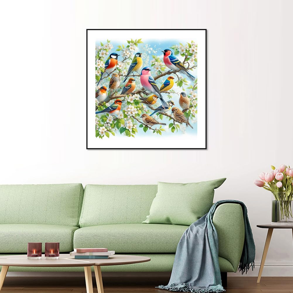 Acudotr Diamond Painting Kits for Adults, 5D DIY Diamond Art Kits for Beginners, Full Drill Diamond Painting Kits for Home Wall Decor, Birds, 12x12 Inch Acudotr