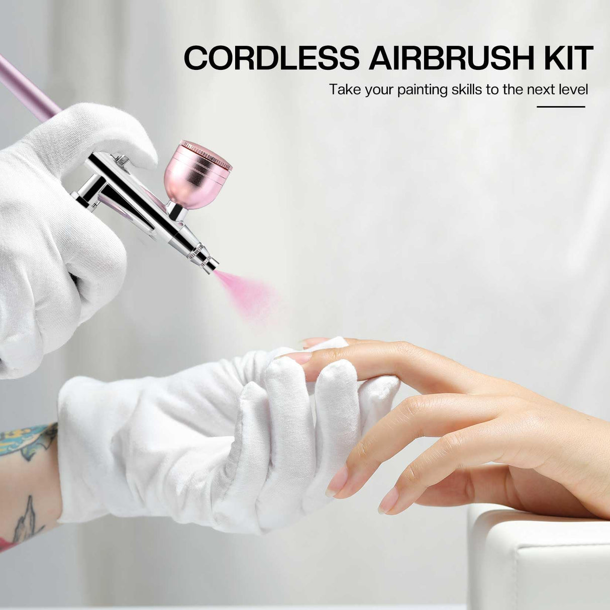 Morovan Airbrush Kit with Compressor: Rechargeable Air brush for nails Cordless Airbrush Gun for Art Painting Cake Decorating Crafts Model Painting Nail Airbrush Machine Morovan