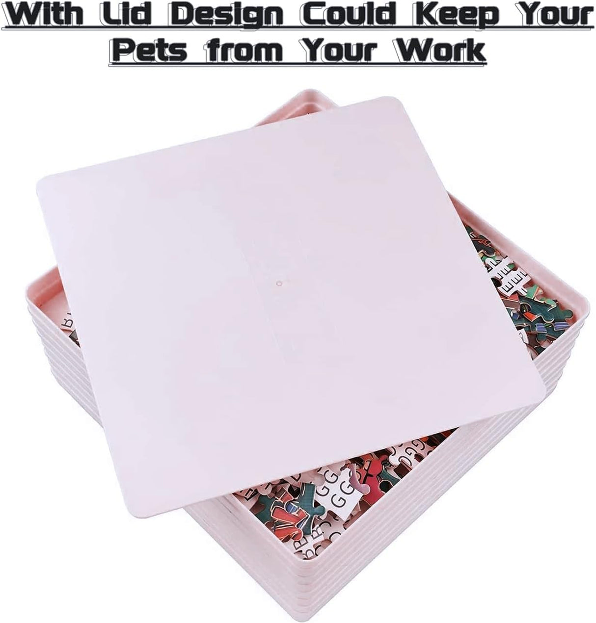 WISHDIAM 8 Puzzle Sorting Trays Fit Up to 2000 Pieces Puzzles Jigsaw Puzzle Trays Puzzles Accessories Puzzle Stacking Trays Gift for Puzzlers(White) WISHDIAM