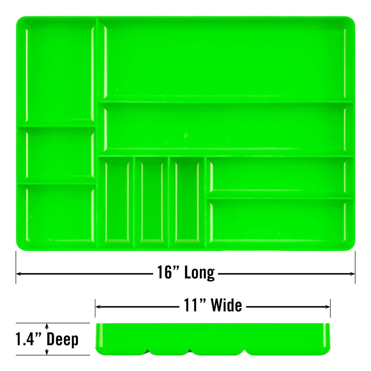 ERNST Tool Organizer Tray, Green, 10-Compartments, Storage, Garage, Workshop, Organization, Tools, Equipment, Heavy-Duty, Multi-Compartment, Durable, Industrial, Workbench, Efficient Storage Ernst Manufacturing