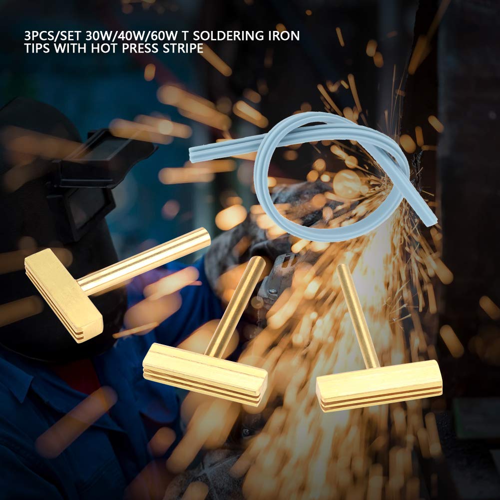 Soldering Iron T Tip,Soldering Tips,3pcs/set 30W/40W/60W T Soldering Iron Tips with Hot Press for LCD Screen Flex Cable Repair Yinhing