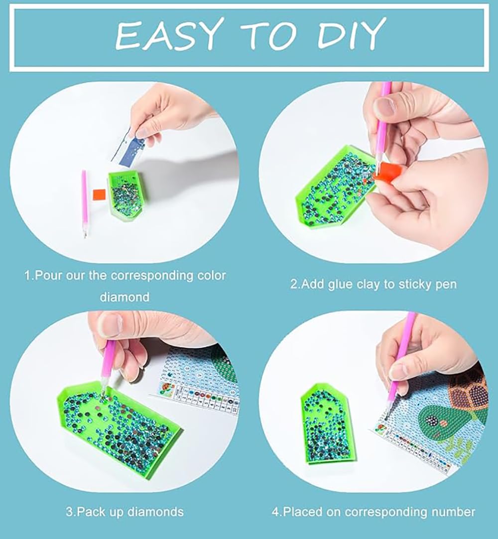 CHWGLFGG 6 Pack Diamond Painting Kits Beginners,5D DIY Diamond Art Kit for Kids 6-8-9-10-12 Girls Boys,Cute Animals Big Gem Art and Crafts,Easy Small Full Drill Painting Kits for Wall Decor 6" X 6" CHWGLFGG