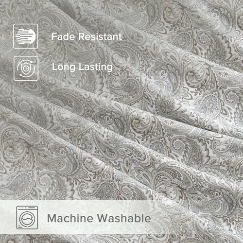 Comfort Spaces 100% Cotton Sheets King, Breathable, Naturally Cool Cotton Sheets, Soft Cotton Bed Sheets with 14" Elastic Pocket Fits up to 16" Mattress, All Seasons Sheet Set, Paisley Multi 4 Piece