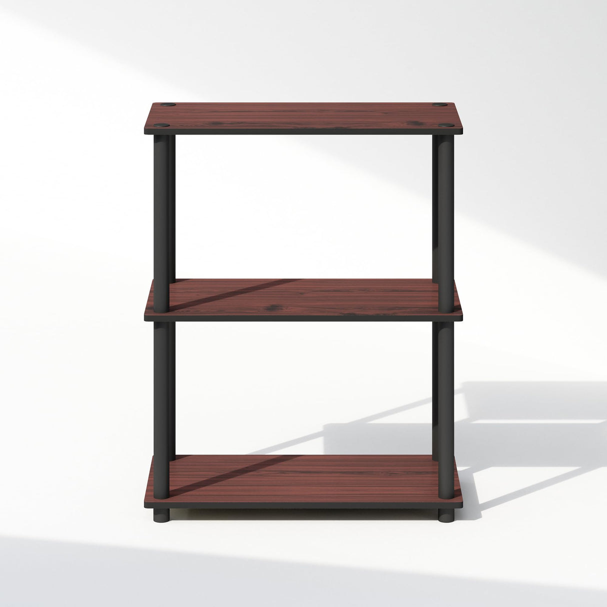 Furinno Turn-N-Tube 3-Tier Multipurpose Compact Bookcase, Dark Cherry Furinno