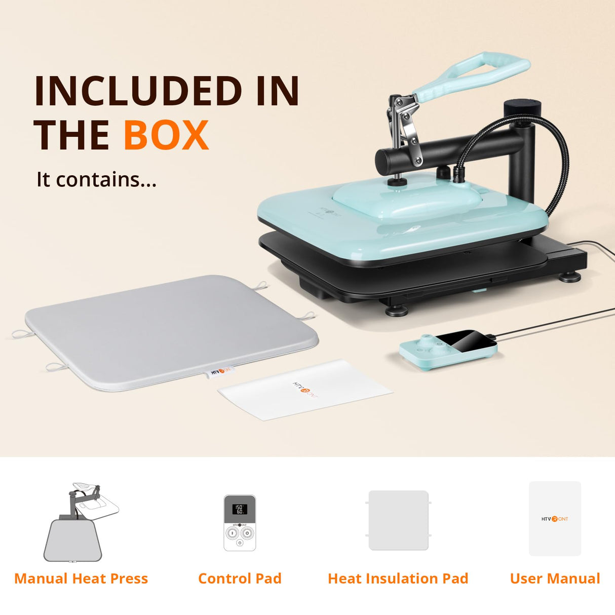 HTVRONT Heat Press Machine for T-Shirts, Heat Press 15 x 15 Professional Heats Up Fast & Distribute Heat Evenly, Swing Away T-Shirt Press Machine for HTV, Sublimation, Heat Transfer Projects (Blue) HTVRONT