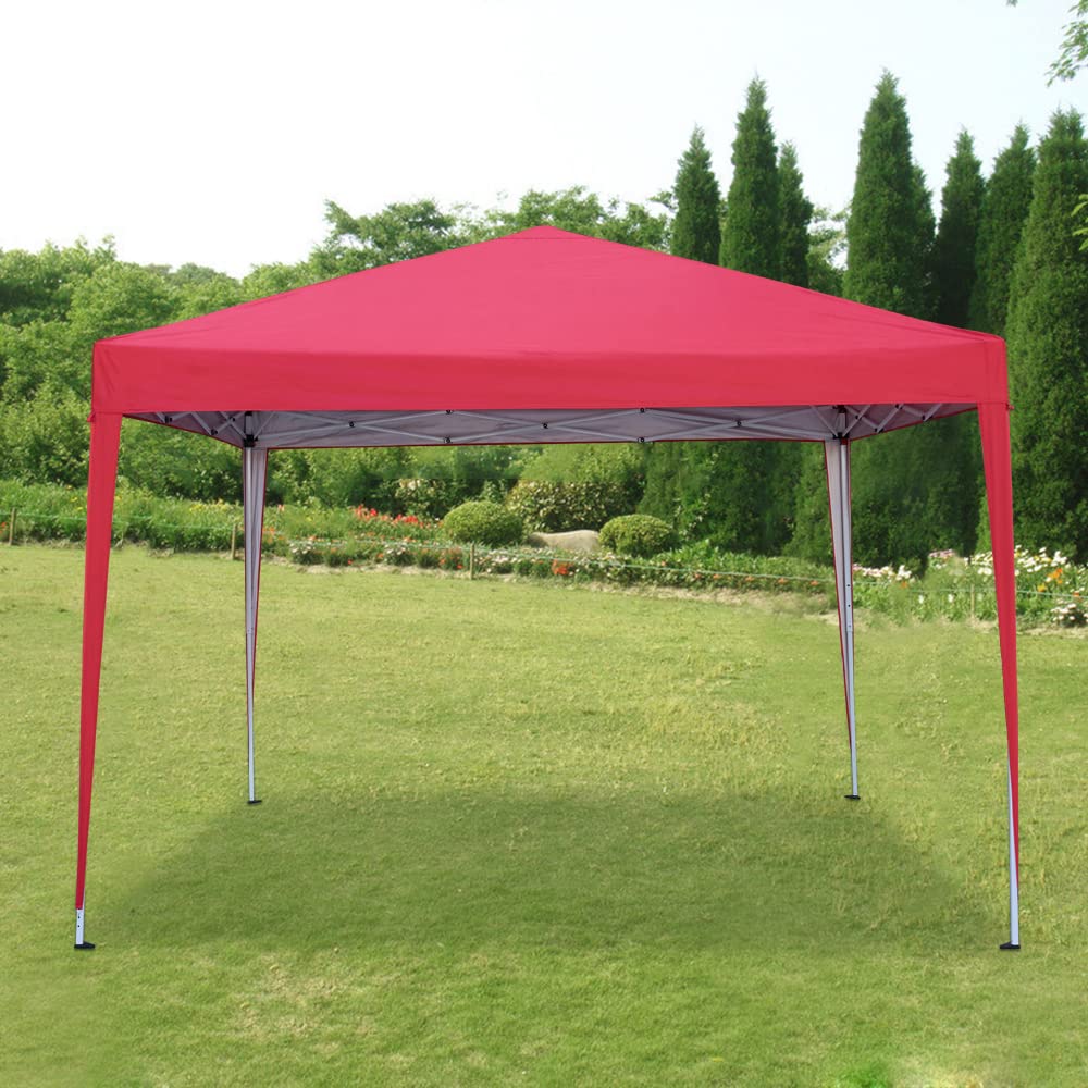 Panana Pop Up Gazebo 10''x10'' Waterproof Outdoor Garden Marquee Awning Party Tent Canopy and Carry Bag 3 X 3m(Red) Panana