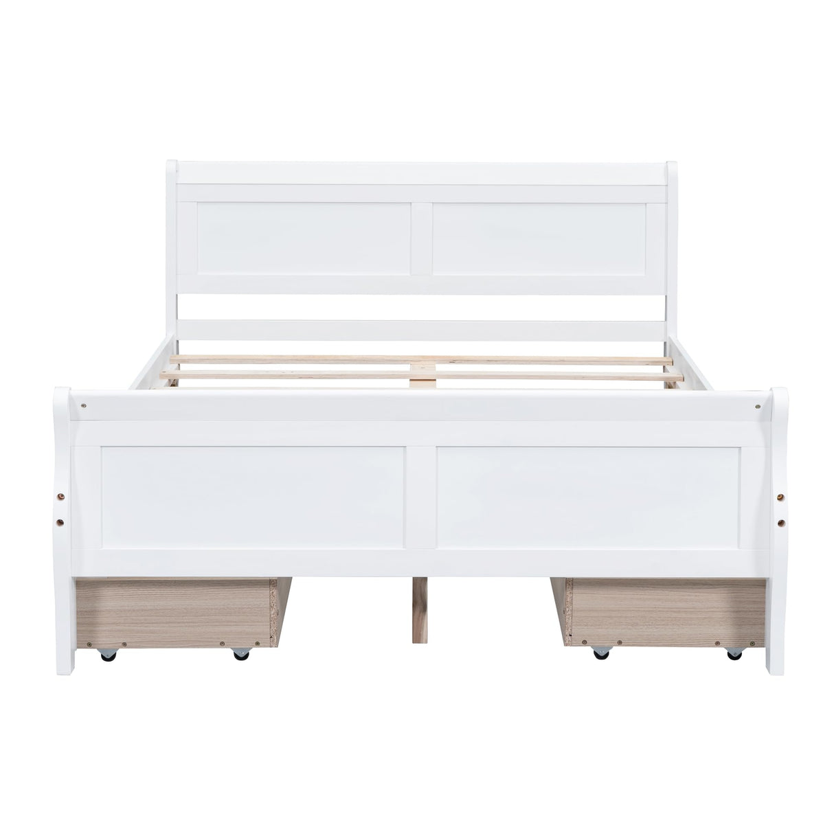 Harper & Bright Designs Full Size White Platform Bed with 4 Storage Drawers and Elegant Headboard Harper & Bright Designs