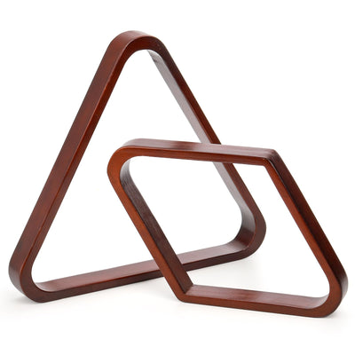 TOPZEA Set of 2 Wooden Billiard Ball Racks, Vintage Solid Wood 8-Ball Triangle Ball Rack 9-Ball Diamond Rack Set Table Pool Balls Racks for Standard