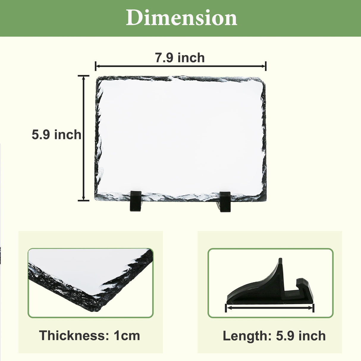 Sunnyglade 6 Pack Sublimation Slate Blanks, Stone Slate Heat Thermal Transfer Picture Frame, 5.9x7.9 Inch Rock Sheet Photo Frame with Display Holder, Decor DIY for Desktop Souvenir Custom Design (6) Sunnyglade
