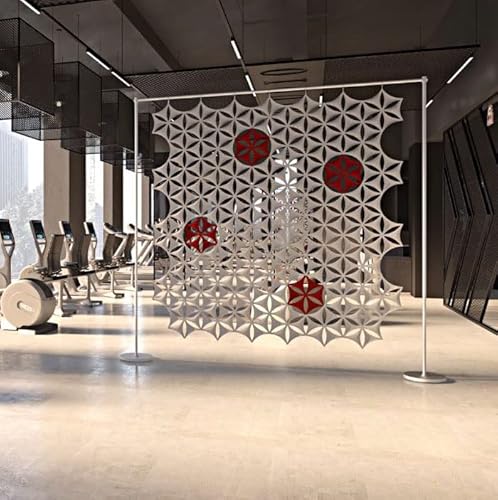 OSHIYINN Hanging Room Divider - 12Pcs 3D DIY Hollowed Out Hexagram Star Felt Fiber Surface High Density Polyester Fiber Screen Panel Home Office Decoratio Partition (Neon Green) OSHIYINN