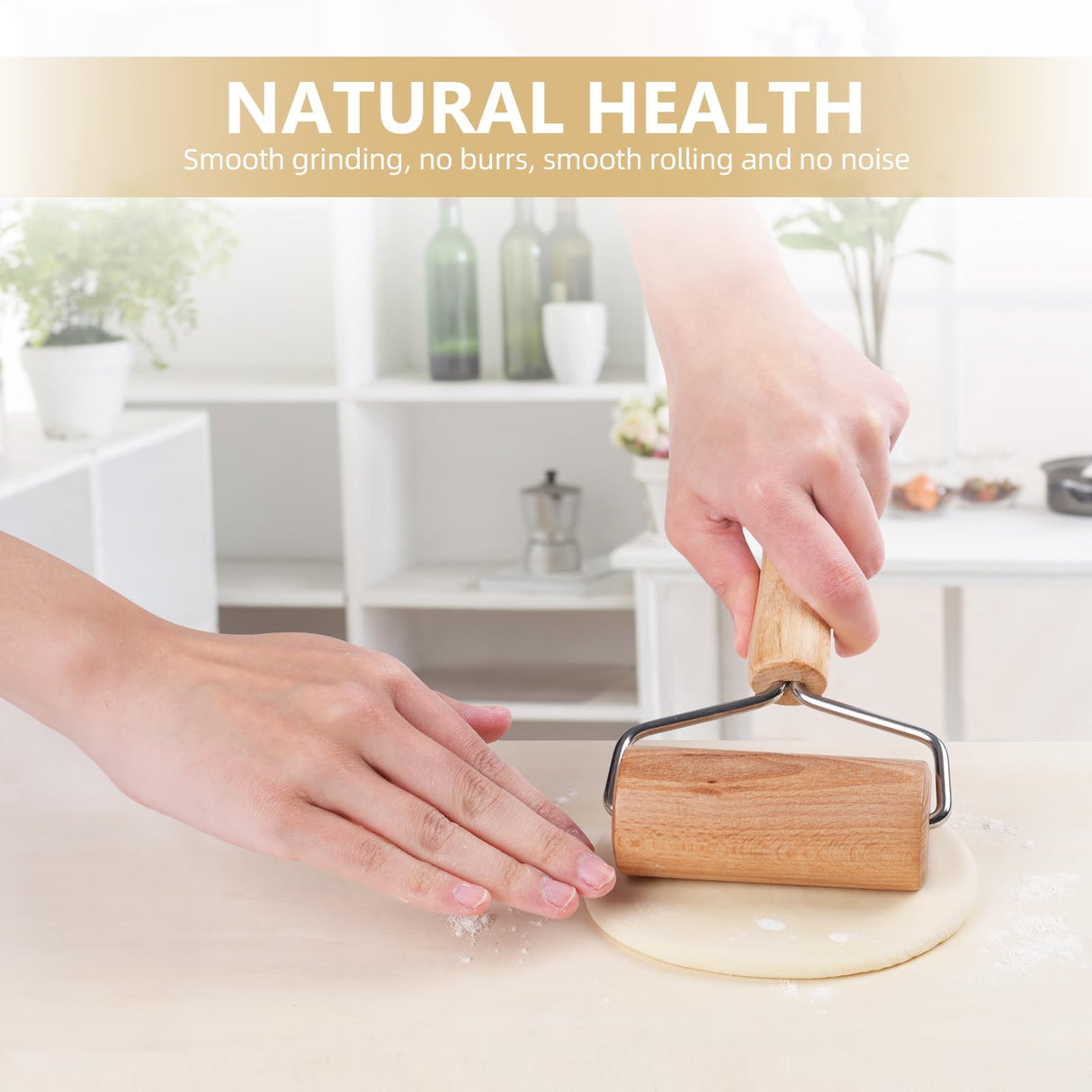Dmikcav Rolling Pin, Wooden Rolling Pins For Baking, Pizza Dough Roller, Not Easy To Crack, Non-Stick Wood Pastry Roller, Essential Kitchen Utensils. Dmikcav