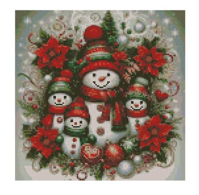 Christmas Stamped Cross Stitch Kits - Needlepoint Counted Cross Stitch Kits for Beginner Adult Crossstitching Printed Dimensions Snowman Patterns Stitch Embroidery Kits Arts and Crafts