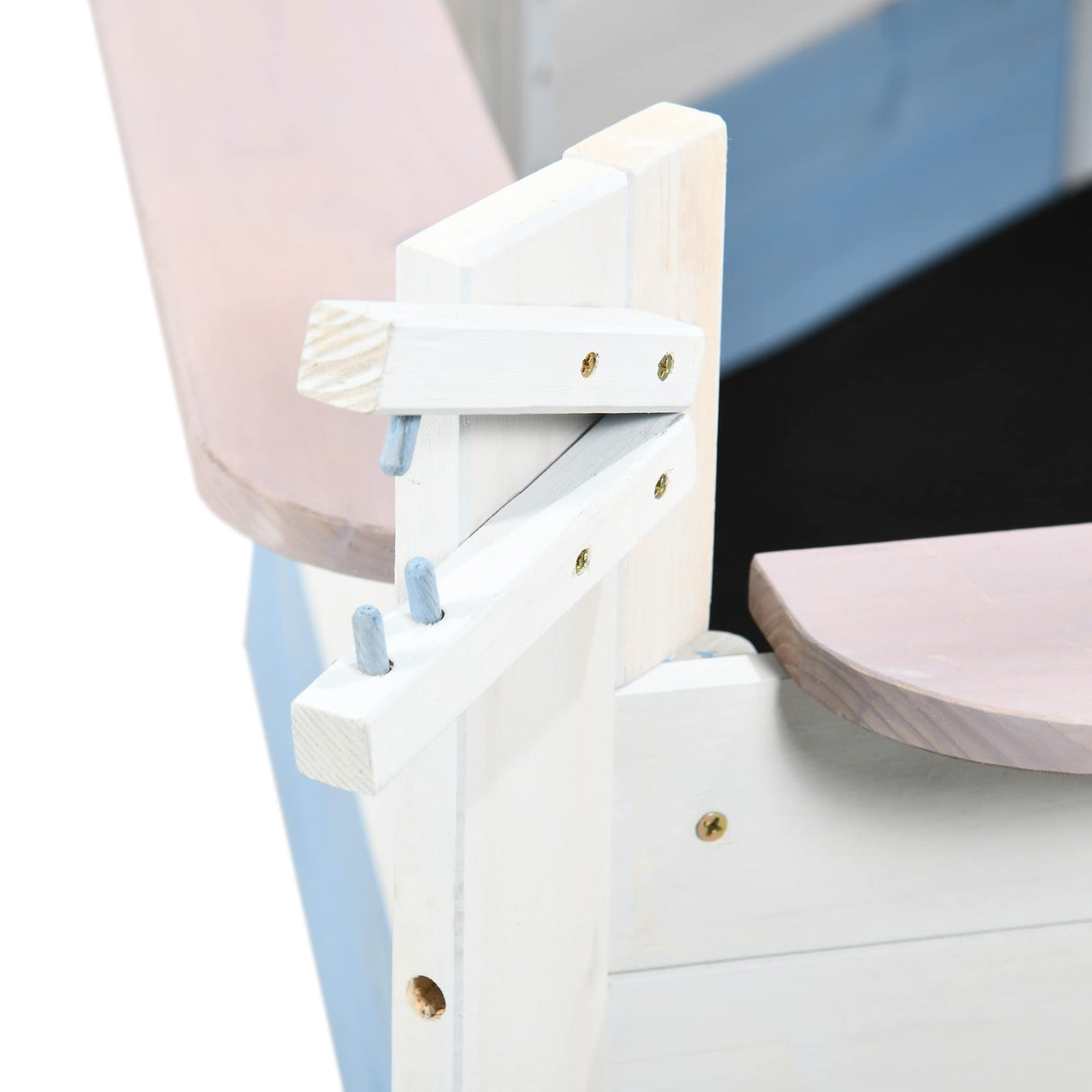 Outsunny Kids Sandbox with Canopy, Pirate Ship Wooden Sand Boxes with Bench for Backyard, Sand Pit for Toddlers, 83" x 43", Blue Outsunny