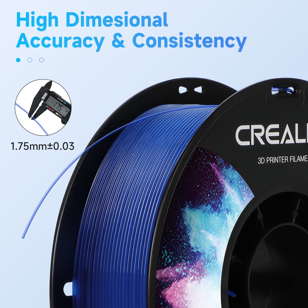 Creality PETG Filament 1.75mm Clear Blue, 3D Printer Filament No-Tangling, Strong Bonding and Overhang Performance Dimensional Accuracy +/-0.02mm, 2.2lbs/Spool Creality