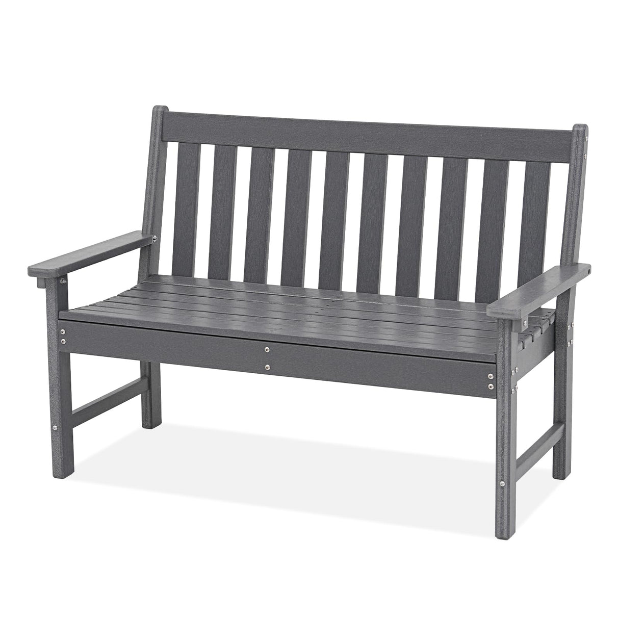 COBANA Dark Gray Outdoor Garden Bench – Durable All-Weather HDPE Patio Seating for 2-3 People COBANA