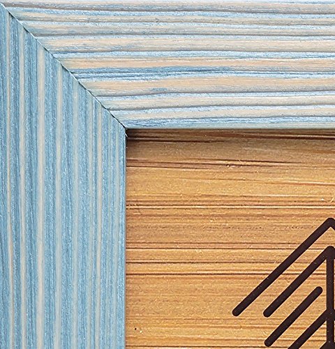 Rustic Wooden Picture Frame 4x6 Inch - Set of 2-100% Natural Farmhouse Distressed Wood with Real Glass - Made for Wall Hanging and Tabletop Display - Blue Turquoise Wood Side Company