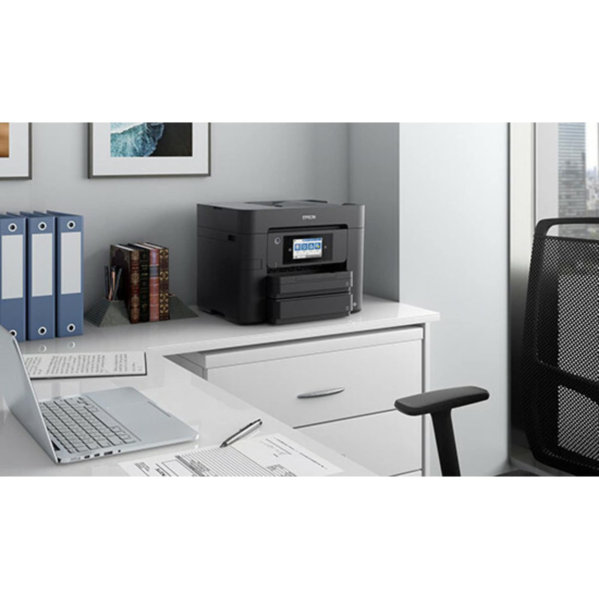 Epson Workforce Pro WF-4830 Wireless All-in-One Printer with Auto 2-Sided Print, Copy, Scan and Fax, 50-Page ADF, 500-sheet Paper Capacity, and 4.3" Color Touchscreen, Works with Alexa, Black, Large Epson