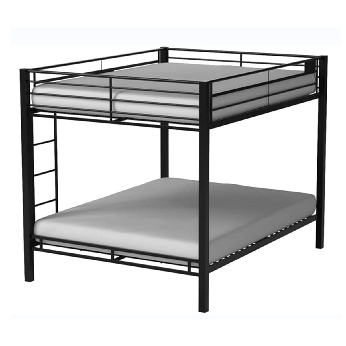 LEEKOUS Industrial Style Heavy Duty Bunk Bed, Queen Over Queen, Black Steel, 800 lbs Weight Capacity, Twin XL & Full XL Mattress Compatible LEEKOUS