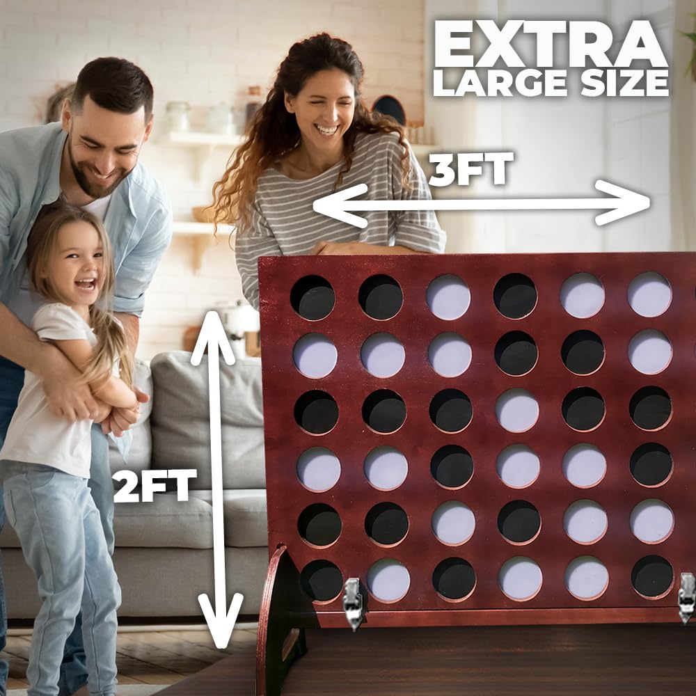 SWOOC Games - Giant Four in a Row (All Weather) with Carrying Case & 60% Quieter Design - Giant Connect - 4 Game - Giant Outdoor Games - Yard Games for Kids and Adults - Backyard Games - Giant Games SWOOC