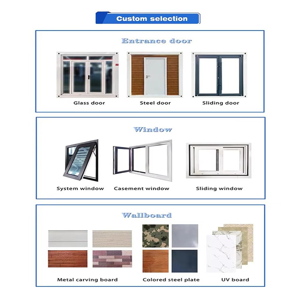 Tiny Homes Prefab House Folding Prefabricated Home with 3 Bedroom Full Equiped Bathroom Kitchen Prefabricated Container House for Adults Living Foldable Mobile Home with Steel Frame Generic