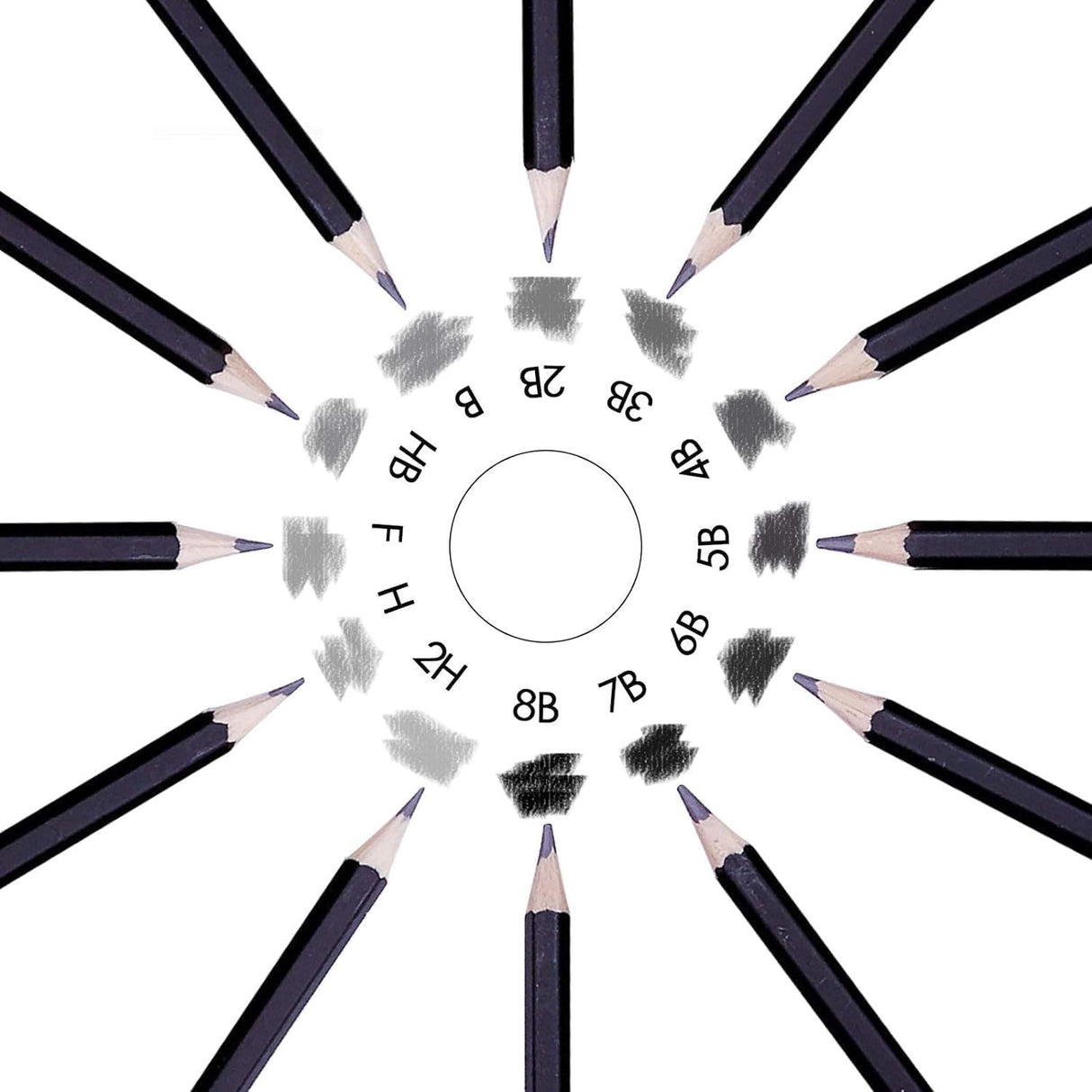 Wonwood_direct Sketching Drawing Pencils Set,14 Pack Drawing Supplies, 8B 7B 6B 5B 4B 3B 2B B H HB 2H F Graphite Pencils for Artists Beginner, Ideal for Sketching and Shading Wonwood_direct