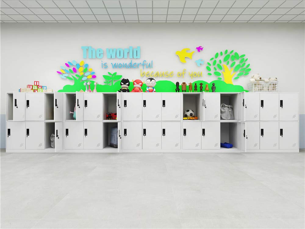 MECOLOR 9 Door Bedroom Furniture,Metal Locker with Cloth Rail and Shelf,Kids Living Room Locker,Storage lockers for Office (FWH) MECOLOR