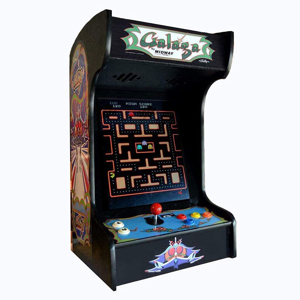 Doc and Pies Arcade Factory Classic Home Arcade Machine - Tabletop and Bartop - 412 Retro Games - Full Size LCD Screen, Buttons and Joystick (Black) Doc and Pies Arcade Factory