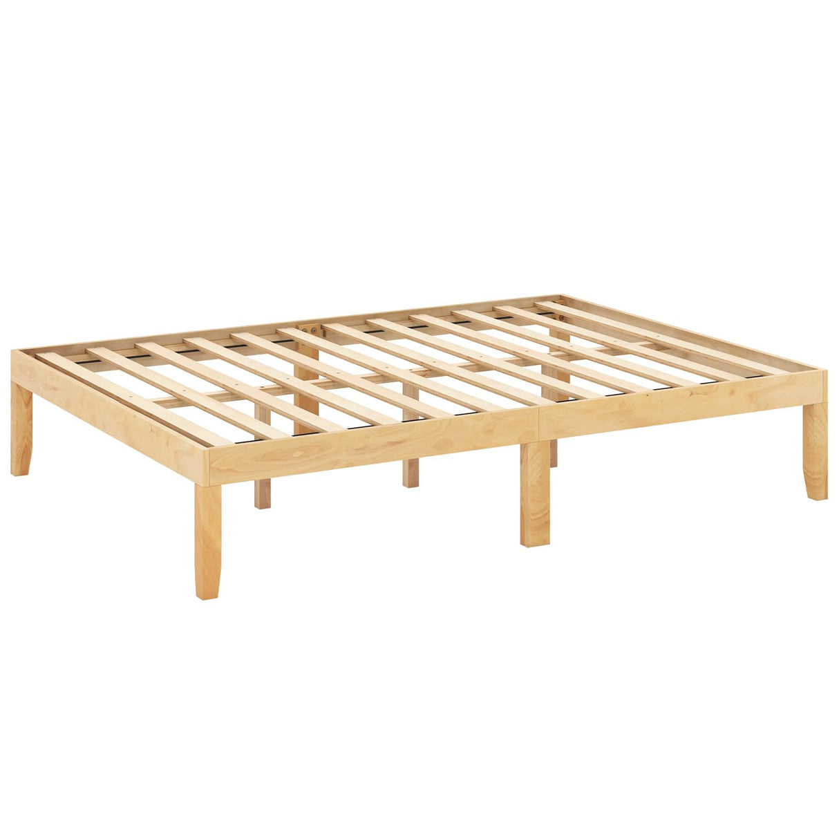 Giantex 14 Inch Full Wood Platform Bed Frame, Minimalist Full Bed Frame with Wooden Slats Support & Rubber Wood Legs, Without Headboard, No Box Spring Needed, Easy Assembly, Natural Giantex