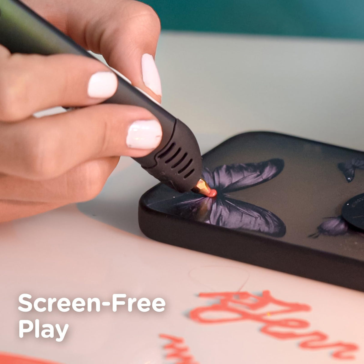 3Doodler Flow 3D Printing Pen for Teens, Adults & Creators! - Black - with Free Refill Filaments + Stencil Book + Getting Started Guide 3Doodler