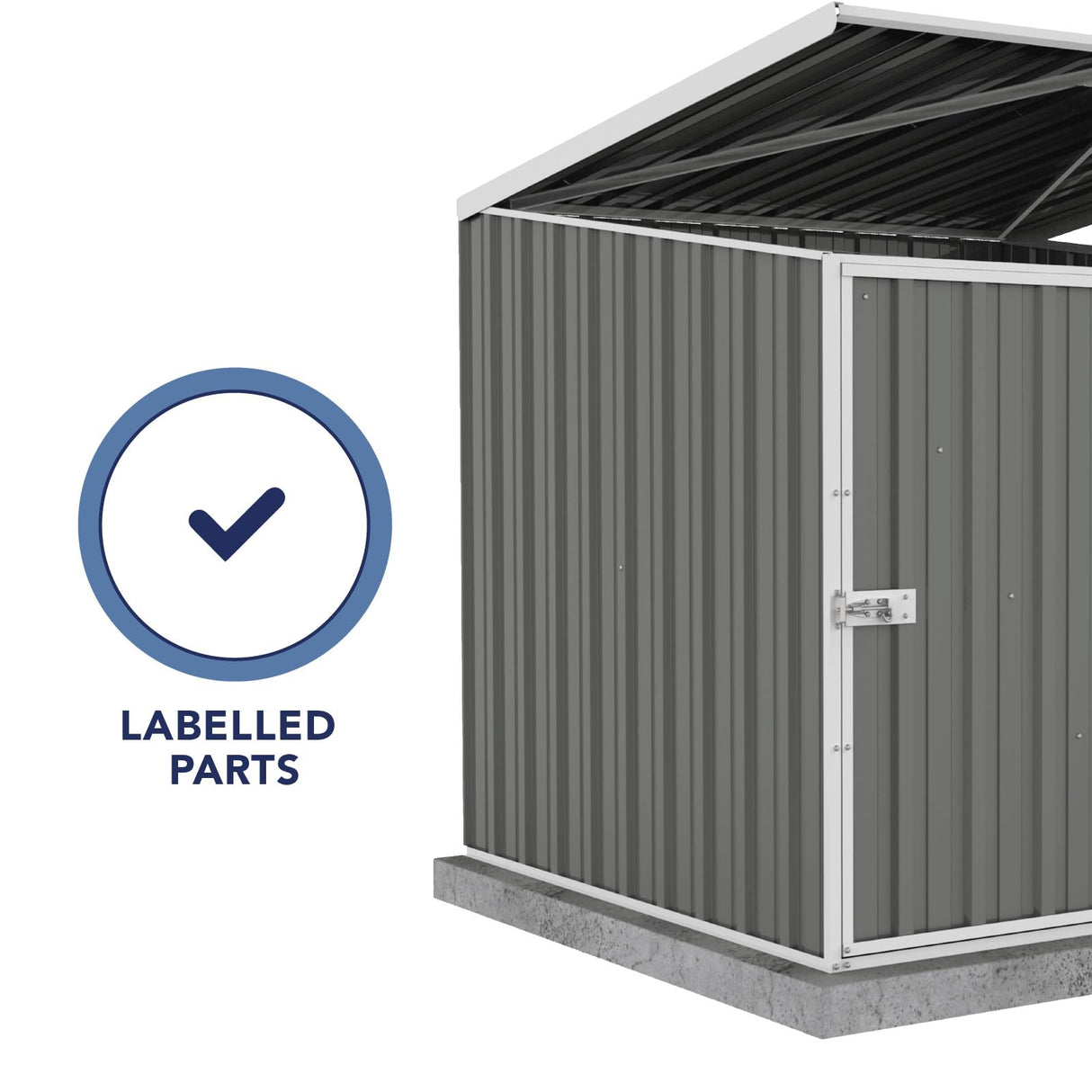 Absco Pool Pump Cover - Versatile Horizontal Storage Shed | 5 x 5 ft | Easy Assembly | Woodland Gray | Ideal for Pool, Trash Cans, Garden & Pool Equipment | SNAPTiTE Assembly System | Safety Features ABSCO