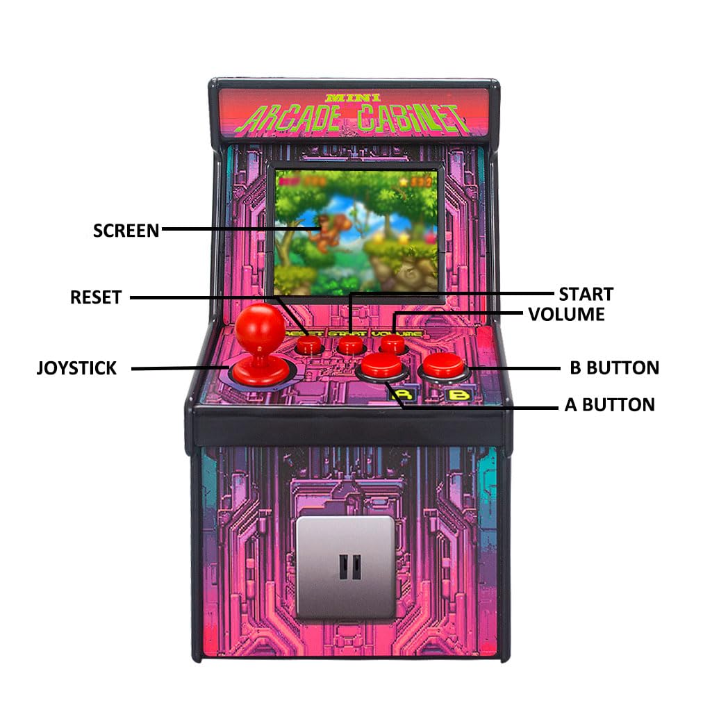 Eduboy 16-bit Mini Arcade Cabinet Retro Gaming Micro Arcade Game Console with 220 Built-in Educational, Puzzle and Sports Games Handheld Games- Classic Portable Arcade is a Top Christmas Generic