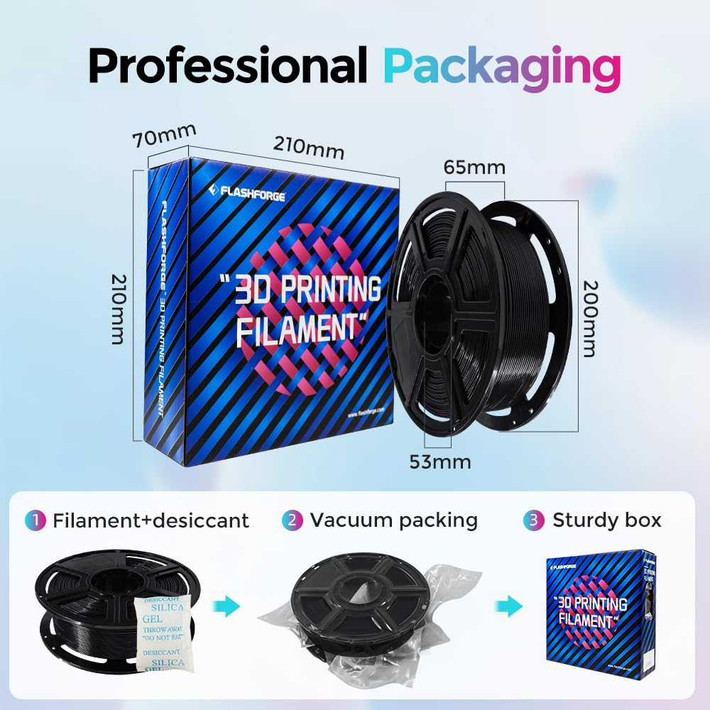 FLASHFORGE Rapid PLA Filament 1.75mm, High Flow Speedy 3D Printer Filament, Experience Exceptional Performance with 500mm/s High-Speed Printing, Neatly Wound & Top-Notch Filament (Black) FLASHFORGE