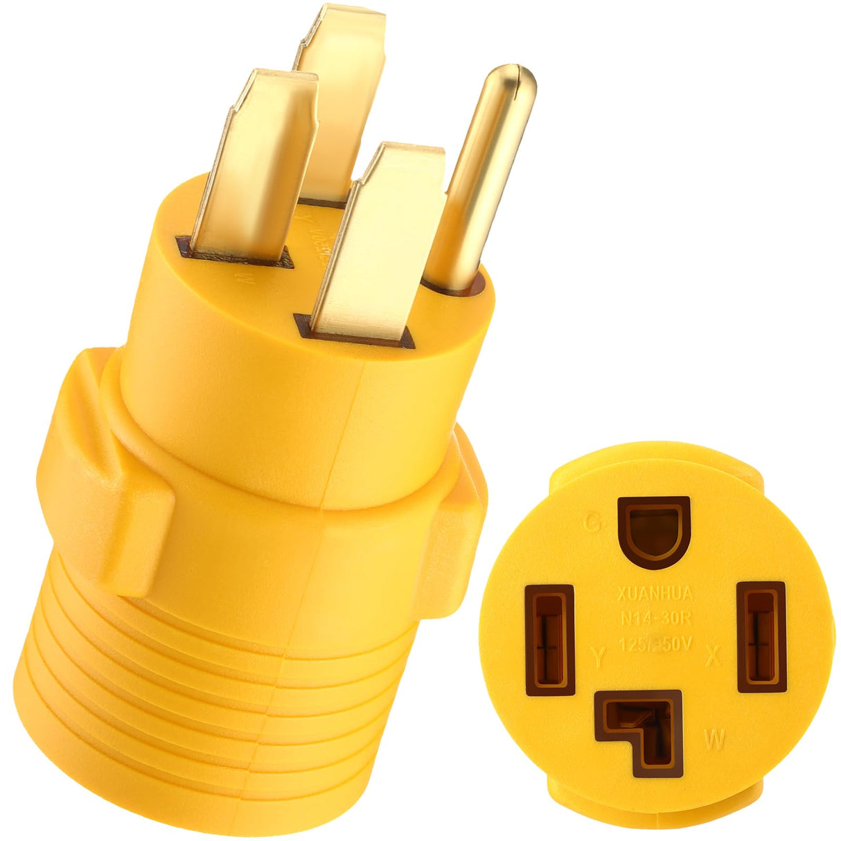 Kanayu Compatible with NEMA 14-50P to 14-30R Adapter, 4 Prong 50 Amp to 30 Amp Adapter, for Level 2 EV Charger, Generator Welder Dryer EV Charger Power Cord Connector Kanayu
