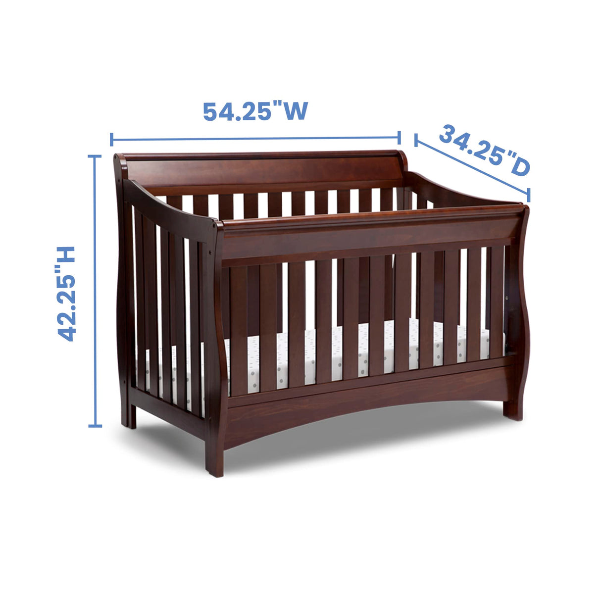 Delta Children Bentley S Series 4-in-1 Convertible Baby Crib, Chocolate Delta Children