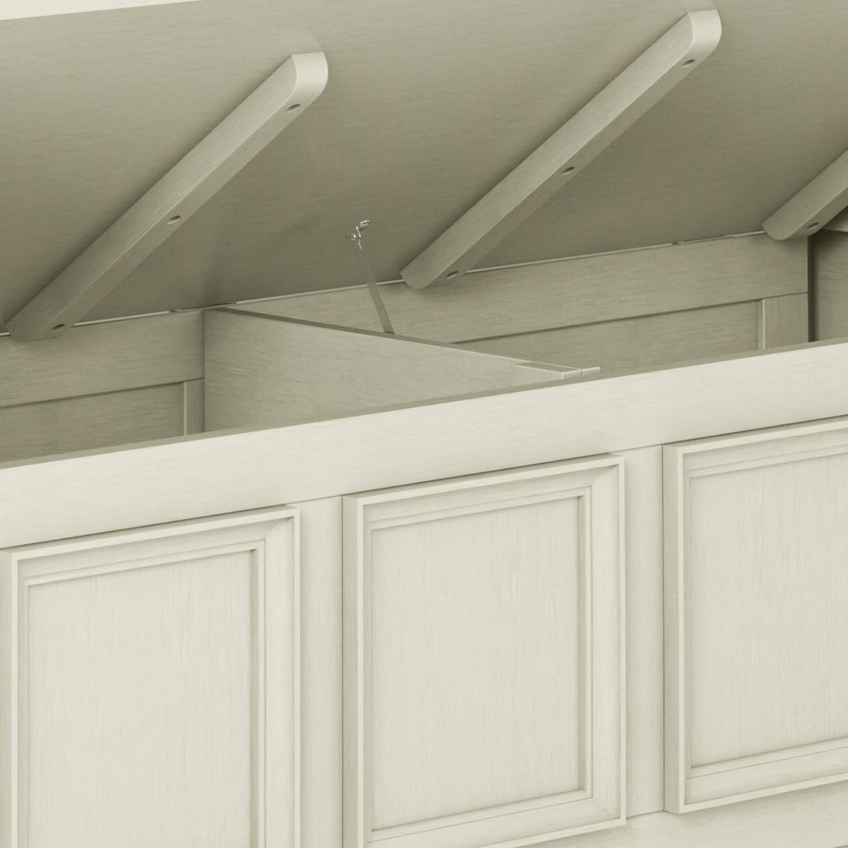 Amherst Solid Wood 48-Inch Entryway Storage Bench in Antique White SIMPLIHOME