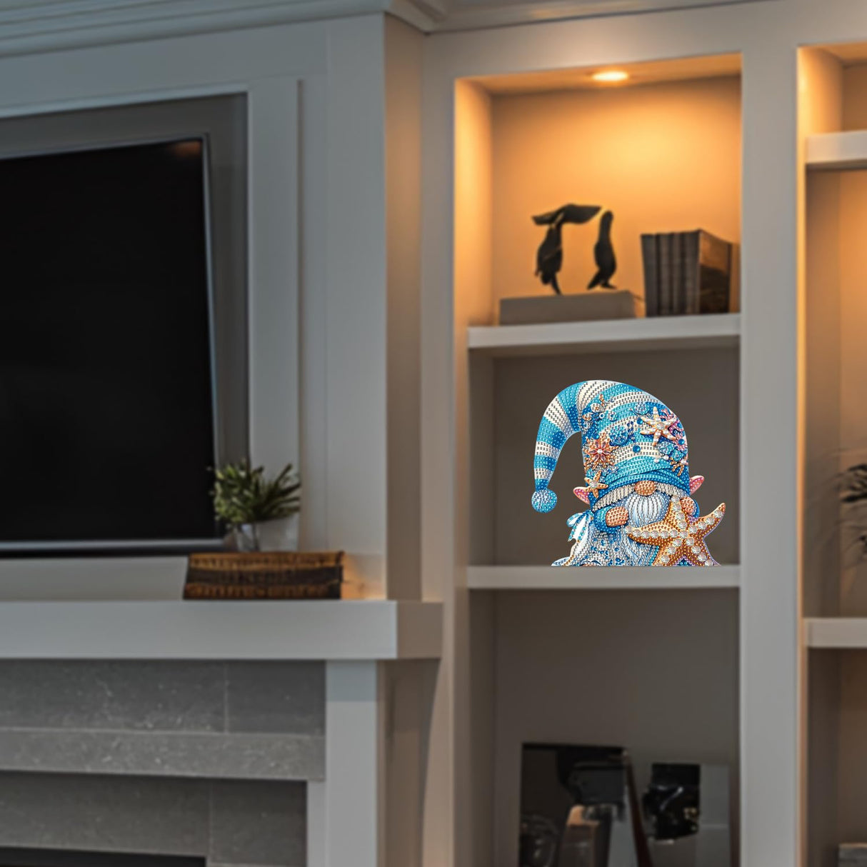 Gnome Tabletop Diamond Art Painting - DIY Diamond Art Kits for Adults Figurines Special Shaped Rhinestone Gem Art Statues, 5D Painting with Diamond Dots Sculpture Ornaments Kits Gifts for Beginner Baipisan