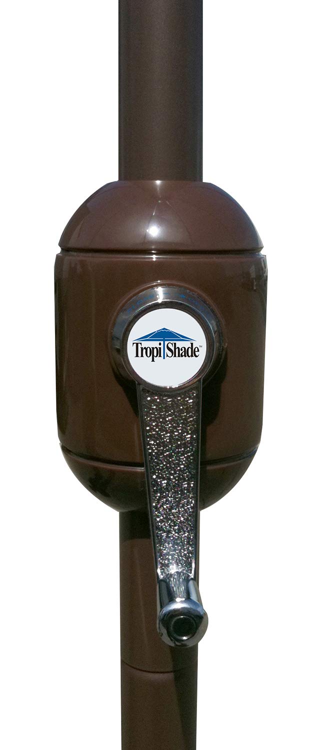 TropiShade 9 ft Bronze Aluminum Polyester Market Umbrella with Green Polyester Cover (Base not included) Tropishade