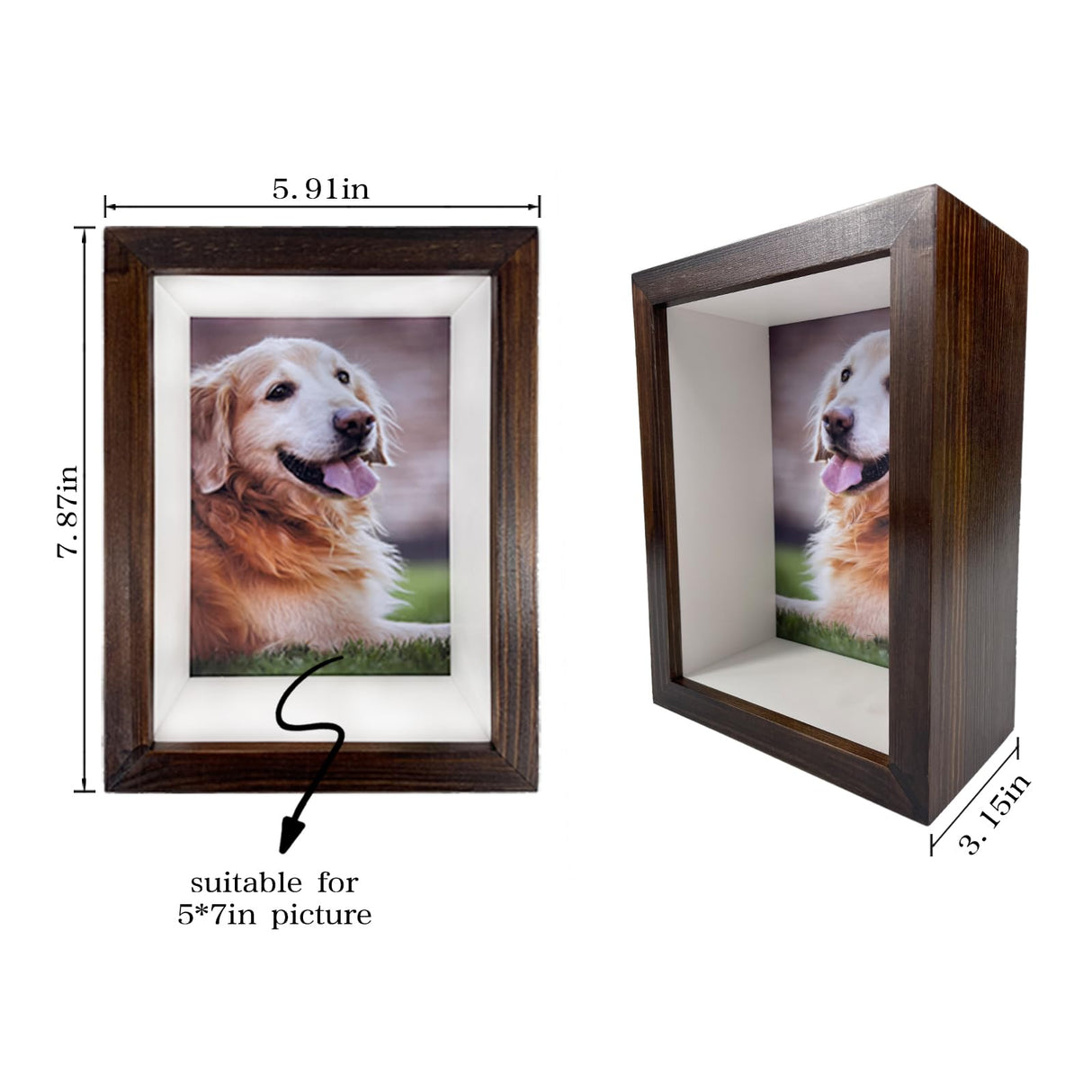 Favonuovy Pet Paw Print Kit with Picture Frame Shadow Box 5x7 for Dogs and Cats Pet Clay Paw Print Impression Kit Keepsake Pet Loss Memorial Sympathy and Remembrance Gifts for Dog Lovers Favonuovy