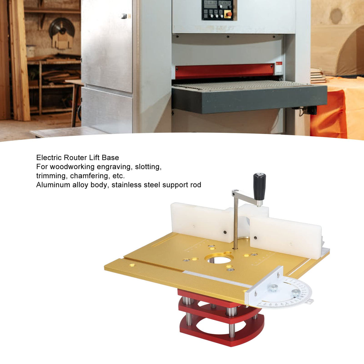 Precision Router Lift Table, Router Lift and Woodworking Router Table Insert Plate Lift Base, Max Lift 51mm Woodworking Engraving DIY Tools for Zooke