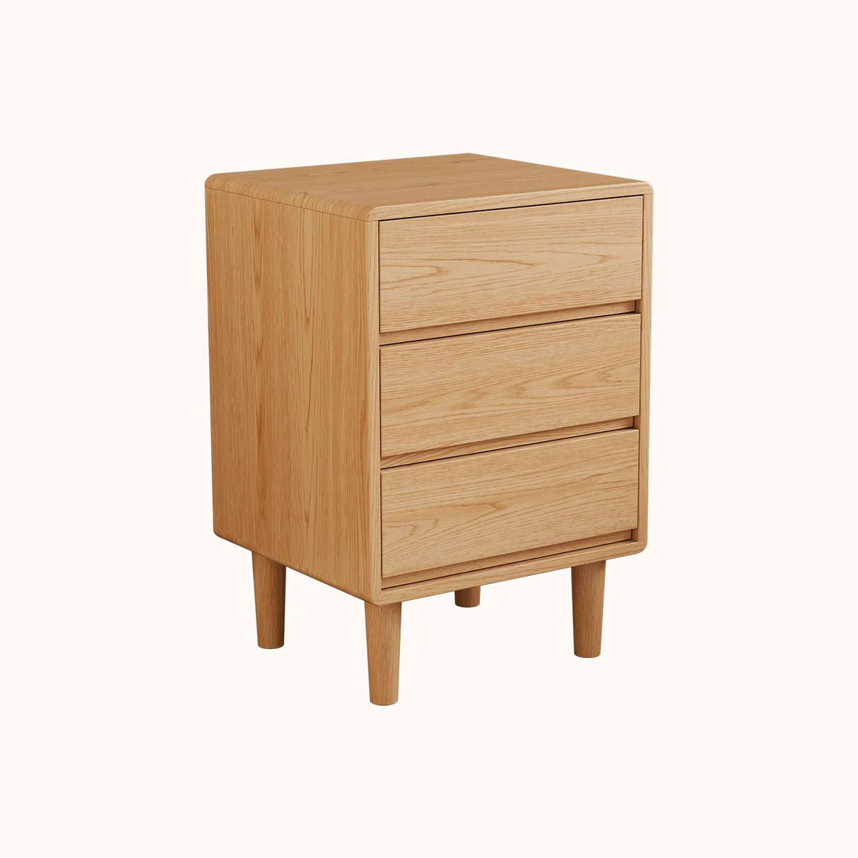 Tall Nightstand with 3 Drawer Natural Wood Nightstand,Solid Wood Nightstand,Mid Century Modern Nightstand Side Table,Modern Wood Night Stand End Table,Wooden Bedside Table for Bedroom,Living Room AnywaysWood