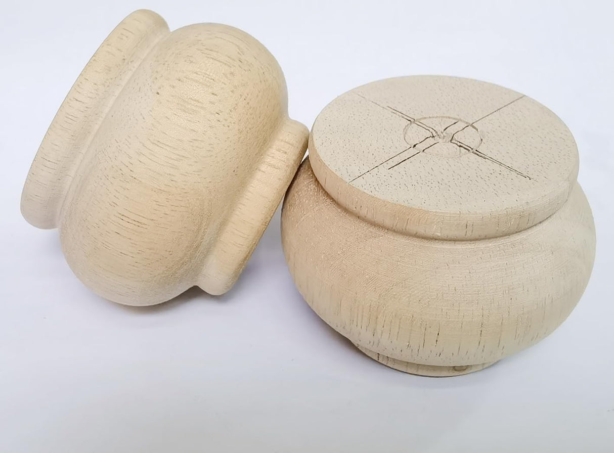 Btibpse 2 Inch Wooden Furniture Legs, Solid Wood Unpainted Replacement Furniture Legs, Cabinet Legs/Desk/Sofa/Bookcase Bun Feet, DIY Wooden Round Legs with Mounting Plate & Screws Set of 4 (2 Inch) Btibpse