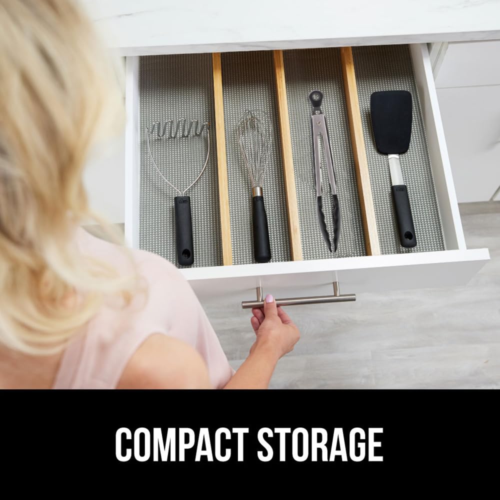 Gorilla Grip Stainless Steel Heat Resistant Kitchen Tongs for Cooking, 9 + 12 Inch, Set of 2 BBQ Tong, Non Scratch Silicone Tip for Pan, Strong Grip, Grab Food, Toss Salad, Air Fryer, Pull Lock, Black Gorilla Grip