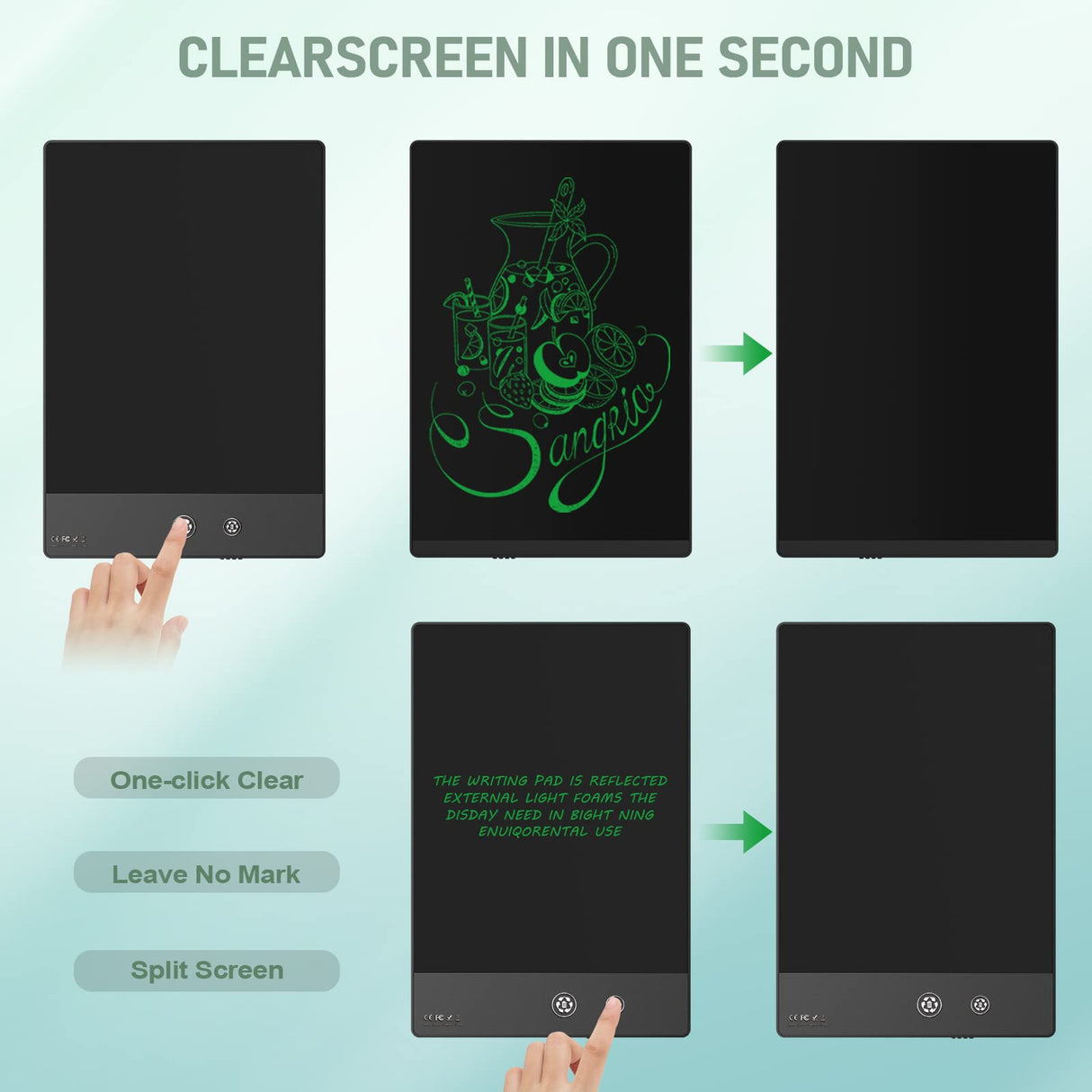 Ksequ LCD Writing Tablet for Adults- 10.5″ LCD Writing Tablet,Double-Sided Full Screen,Digital Notepad for School,Office,Home,Erasable,Reusable Ksequ