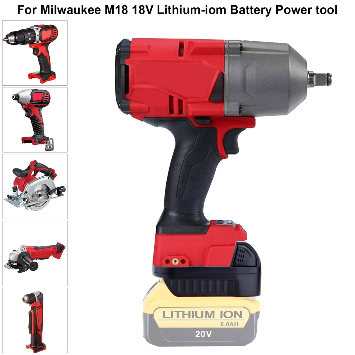 Battery Adapter for DeWalt to Milwaukee Battery, for DeWalt 18V 20V Lithium Battery DCB205 DCB206 Convert to Milwaukee M18 18V Battery 48-11-1850 Use for M18 Series Cordless Power Tool (Adapter only) Qbmel