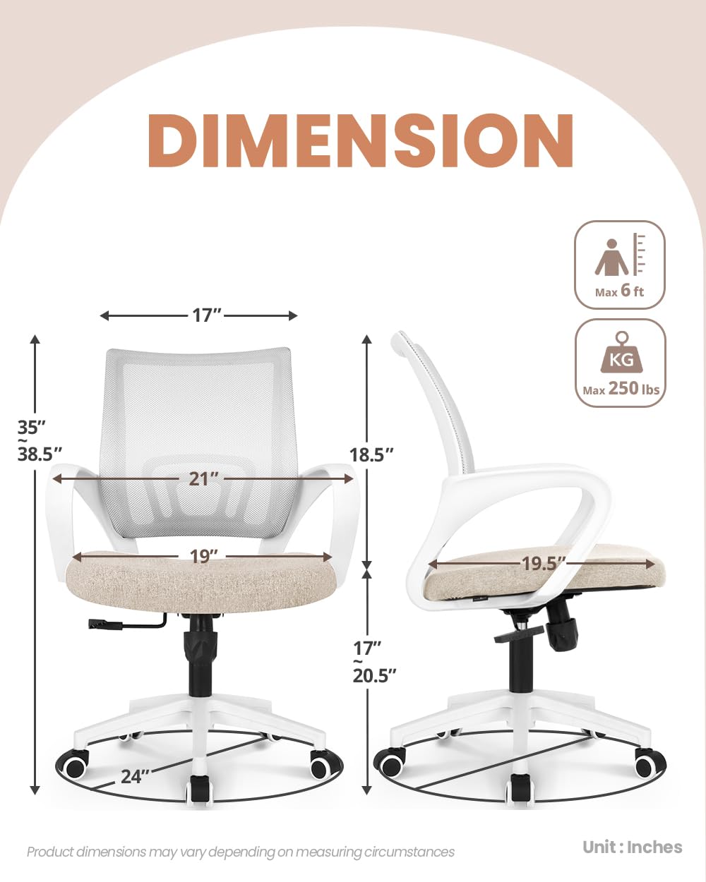 NEO CHAIR Office Chair Computer Desk Chair Gaming Ergonomic Mid Back Cushion Lumbar Support with Comfy Mesh Adjustable Swivel Rolling Home (Pink) NEO CHAIR