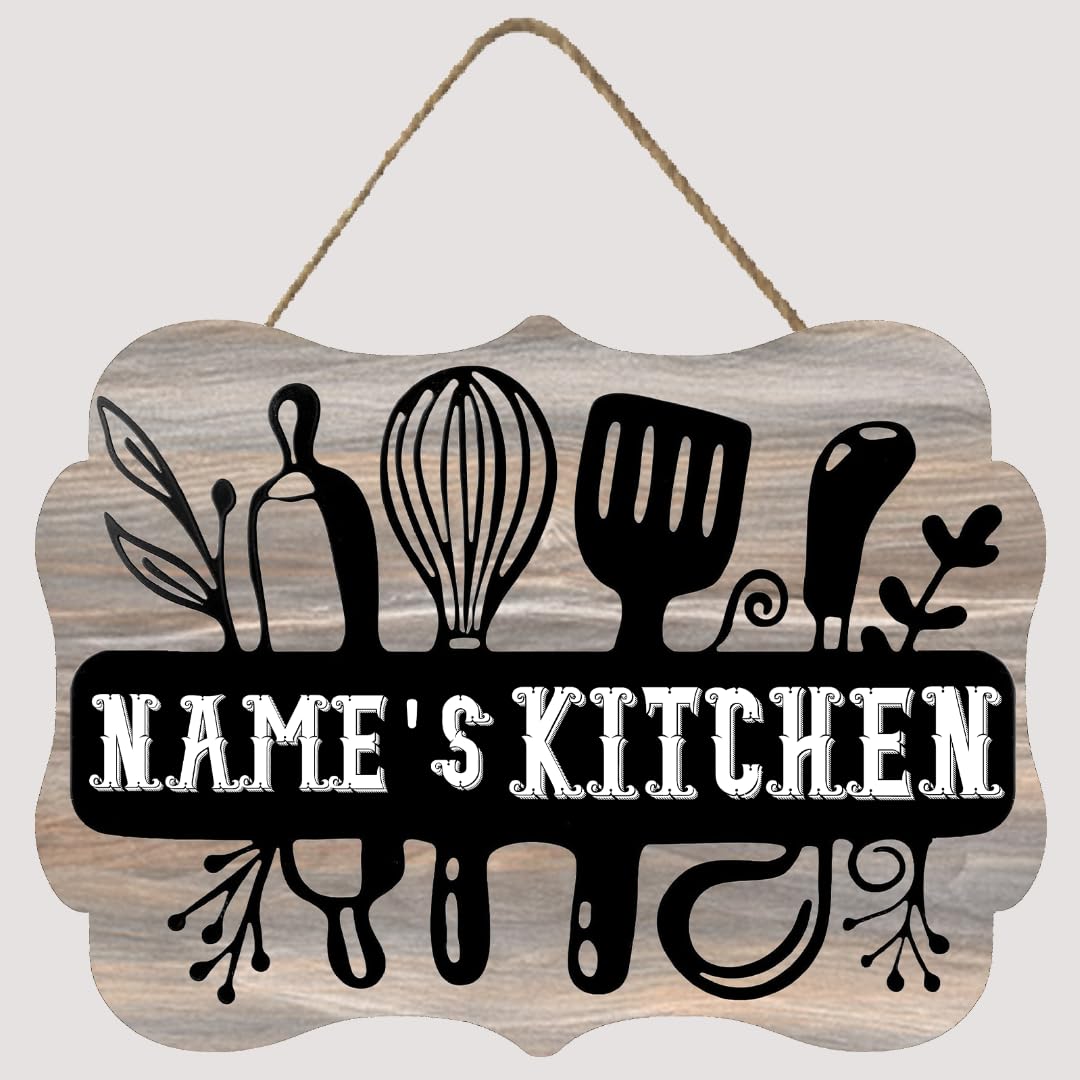 Personalized Kitchen Signs Custom Name Wood Sign Kitchen Seasoned with Love Wall Decor Gifts For for Men Women Cooks Chefs 11.2 * 8Inch Custom Metal Sign