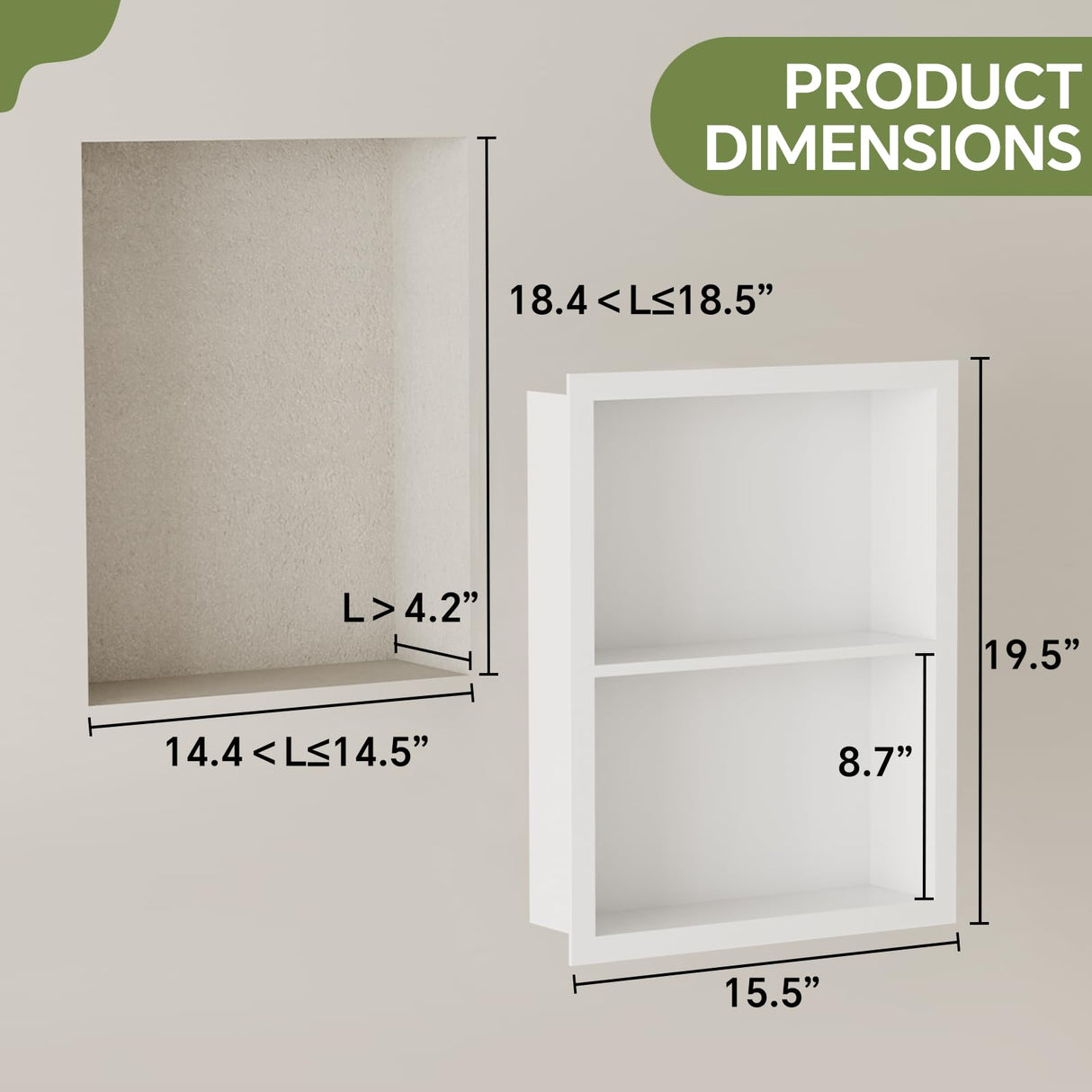 Oenalw 14x18 Medicine Cabinet Recessed Stainless Steel, 2-Tier, Medicine Cabinet Organizer,Stainless Steel Wall Niche, Bathroom Wall Cabinet, Recessed Bathroom Cabinet, Cabinet recessed Wall Cabinet Oenalw