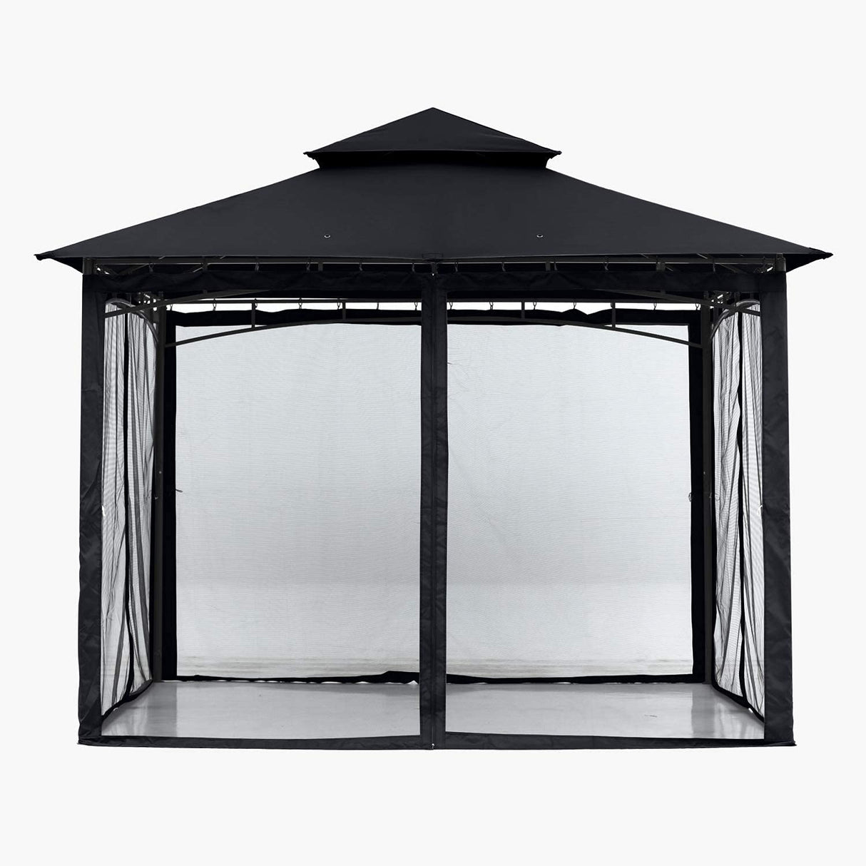 ABCCANOPY Gazebos for Patios 8x8 - Outdoor Steel Frame Gazebo with Mosquito Netting for Lawn Backyard Garden Deck (Black) ABCCANOPY